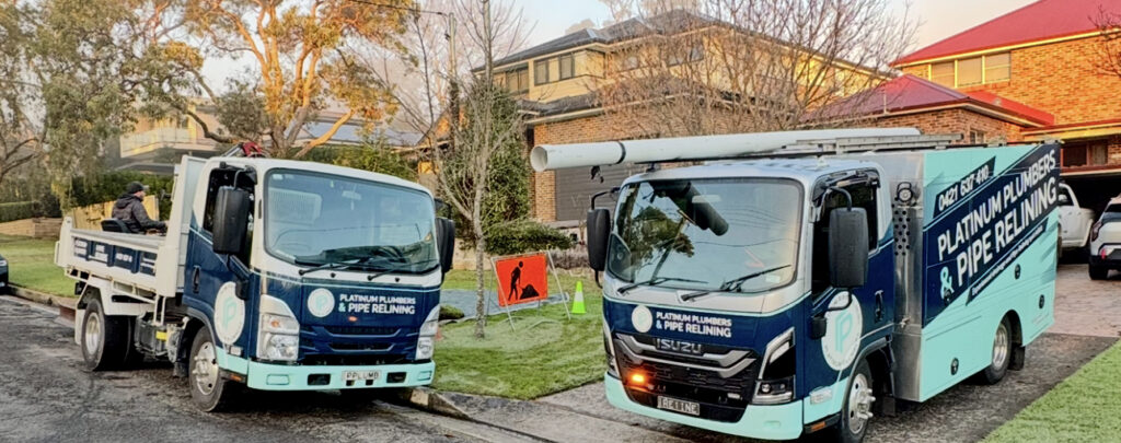 Platinum Plumbers service trucks servicing Sydney’s Northern Beaches and North Shore