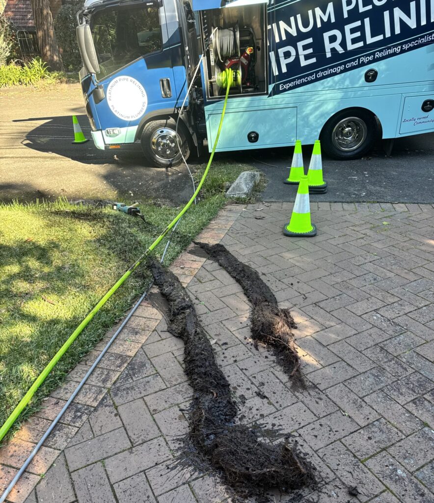 Major tree root blockage removed from North Shore Sydney stormwater drain.