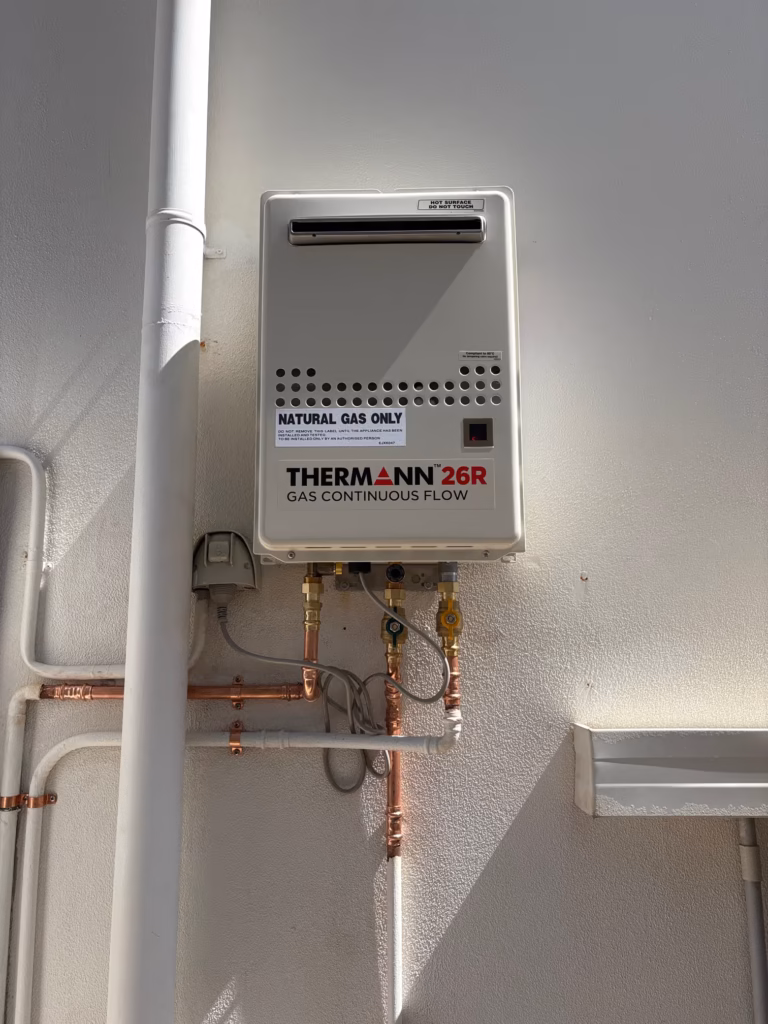 Newly installed hot water heater in Curl Curl.